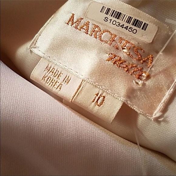 Marchesa Full Length Dress - One Shoulder Ruffles - Picture 5 of 5